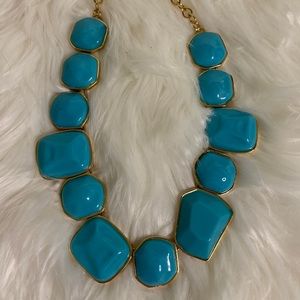 Kenneth J Lane gold and turquoise colored bauble necklace